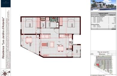 Vente Appartement 58m&sup2; 3 pièces Sainte Marie
