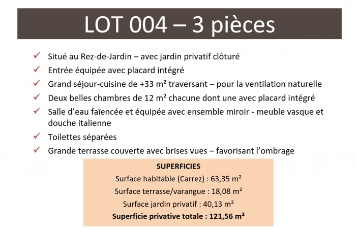 Appartement 3 pièces soigné - avec jardin privatif