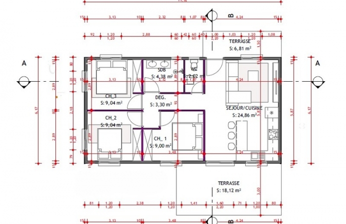 Vente Maison 62m&sup2; 4 pièces Baie Mahault