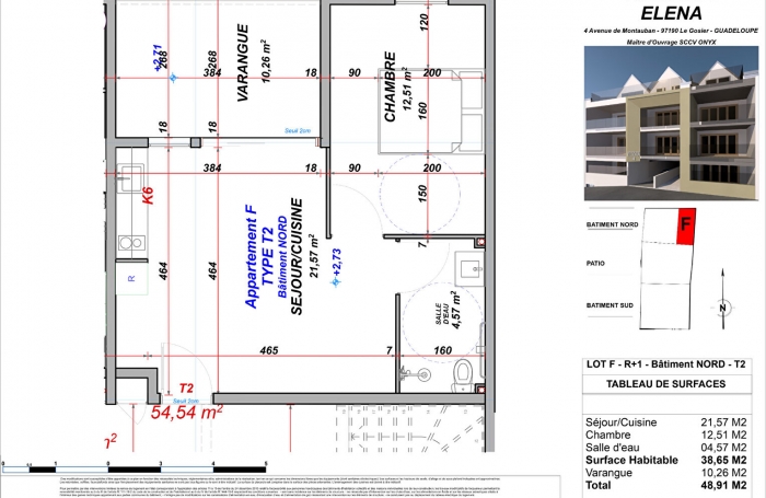Vente Appartement 38.65m² 2 pièces Gosier