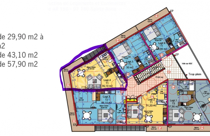 Vente Programme neuf 36.1m² 1 pièce Sainte Anne