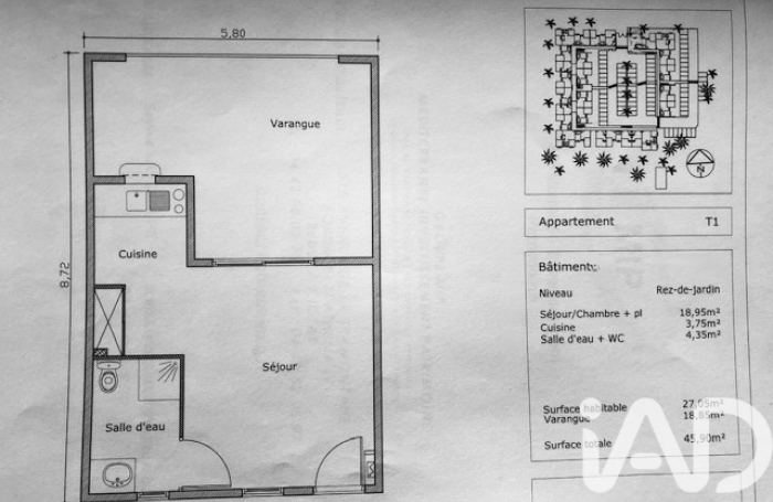 Vente Appartement 27m&sup2; 1 pièce Baie Mahault