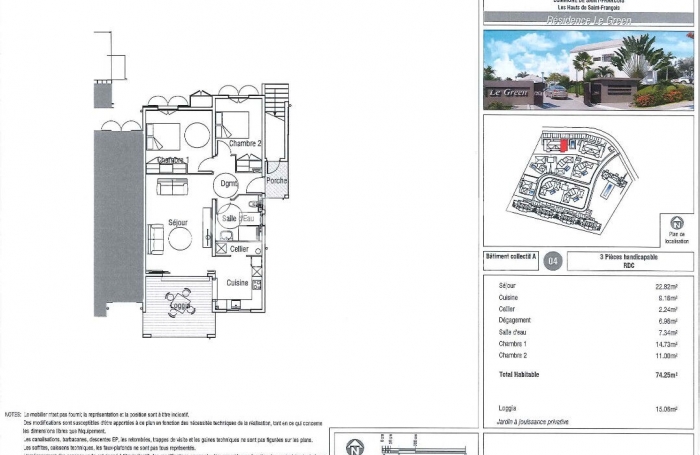 Vente Programme neuf 74.25m&sup2; 3 pi&egrave;ces Saint Fran&ccedil;ois