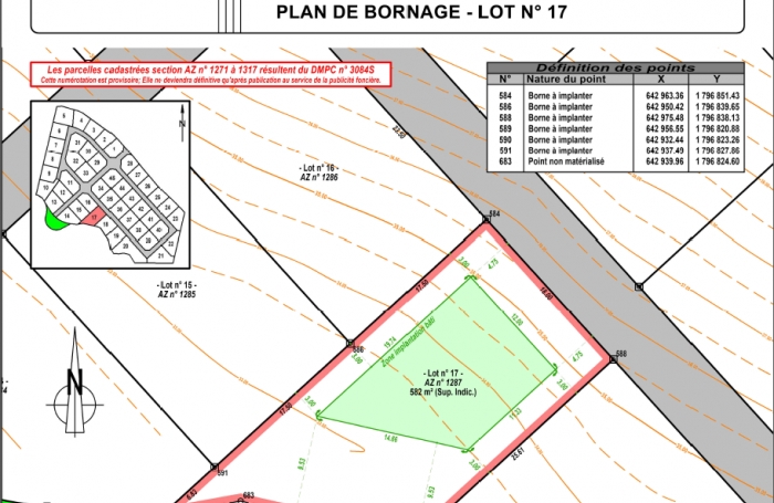 LAMENTIN  TERRAIN 582 M2 VUE MONTAGNE