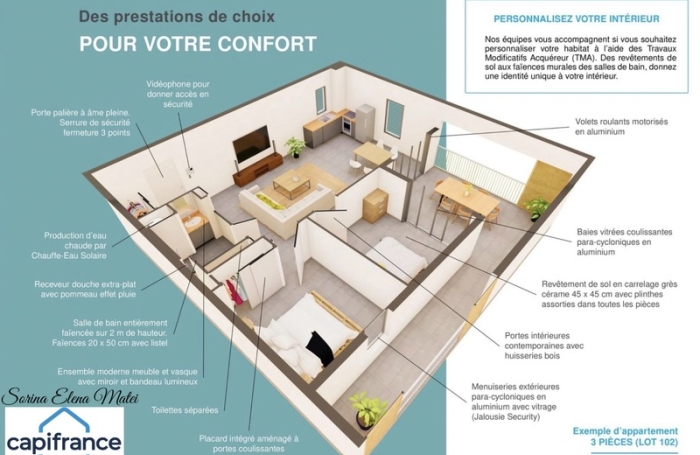 Vente Appartement 35m&sup2; 1 pièce Baie Mahault