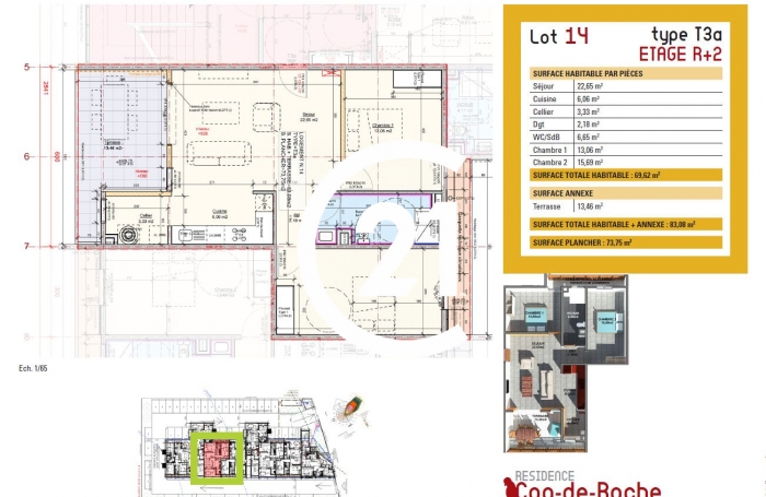 Location Appartement 68.00m&sup2; 3 pièces Cayenne