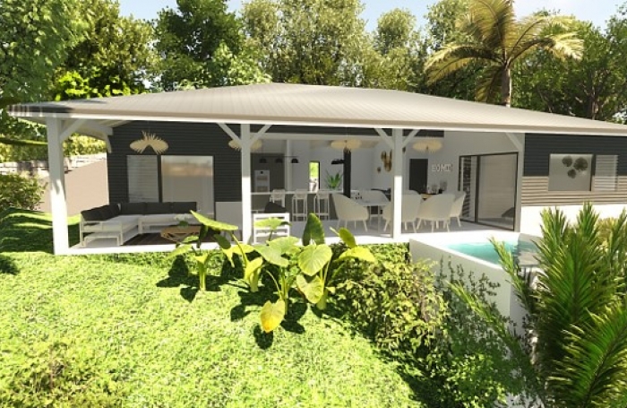 Programme neuf composé d’une villa vue mer et de deux lodges sur un terrain de 1212m2 sur la commune des Anse