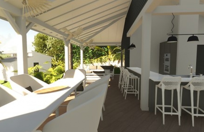 Programme neuf composé d’une villa vue mer et de deux lodges sur un terrain de 1212m2 sur la commune des Anse