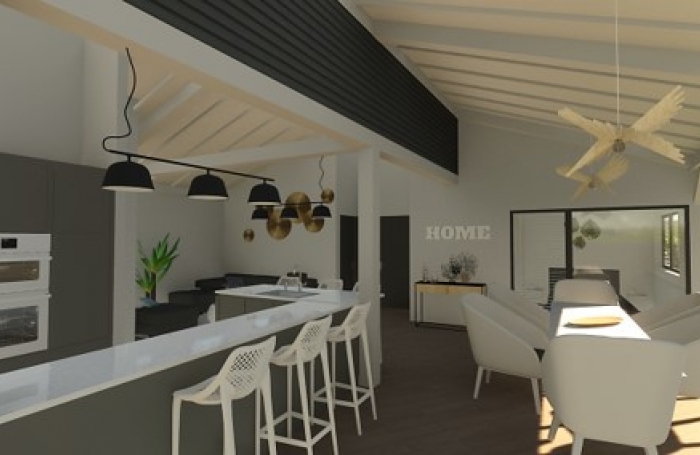 Programme neuf composé d’une villa vue mer et de deux lodges sur un terrain de 1212m2 sur la commune des Anse