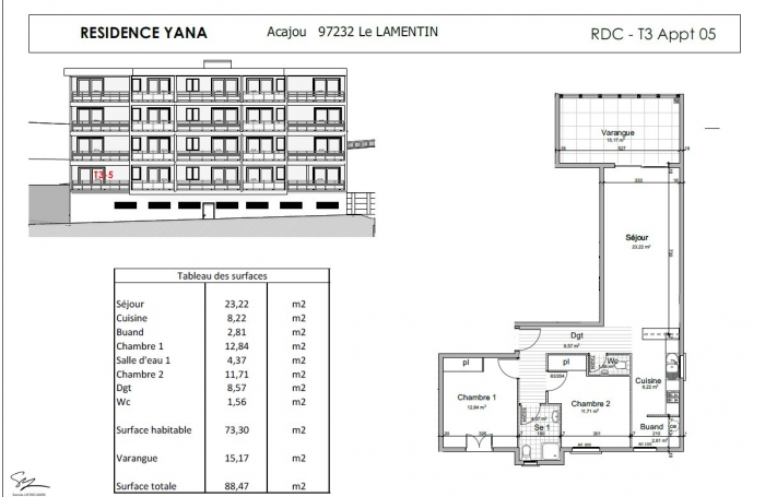 YANA Programme neuf de 20 logements  F2 et F3  PINEL OUTREMER