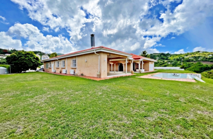 Vaste propriété de plain pied à proximité des commodités, vue mer et pitons - LE CARBET