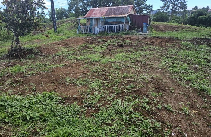Terrain plat avec maisonnette &agrave; d&eacute;molir.