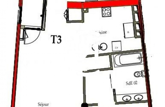 Location Appartement 87.00m&sup2; 3 pi&#232;ces Fort de france