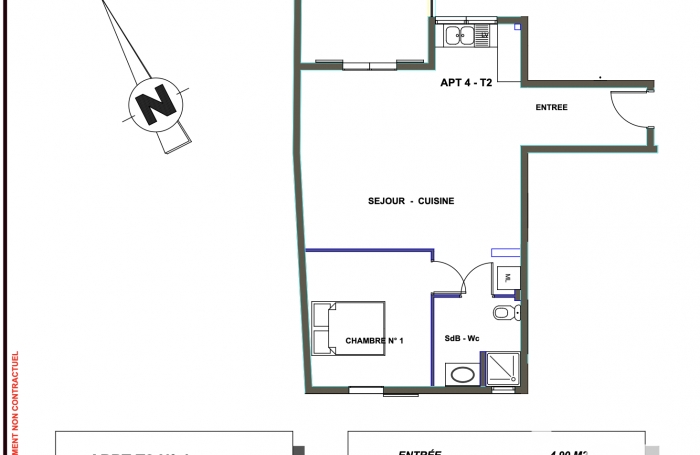 Vente Appartement 63m&sup2; 2 pi&#232;ces Saint Joseph