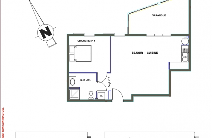 Vente Appartement 61m&sup2; 2 pi&#232;ces Saint Joseph