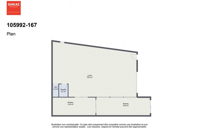 Location Local commercial 120m&sup2; 1 pi&egrave;ce Saint-Pierre
