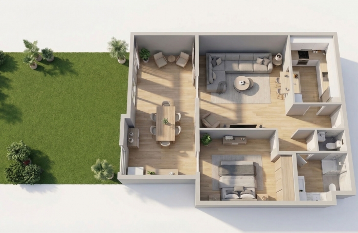 Vente Appartement 59.27m&sup2; 2 pi&egrave;ces Saint-Pierre