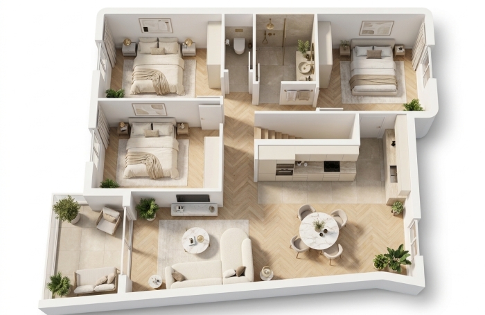 Vente Appartement 83.5m&sup2; 4 pi&egrave;ces Saint-Pierre
