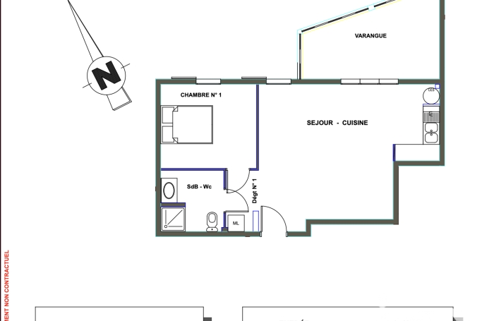 Vente Appartement 60m&sup2; 2 pièces Saint Joseph