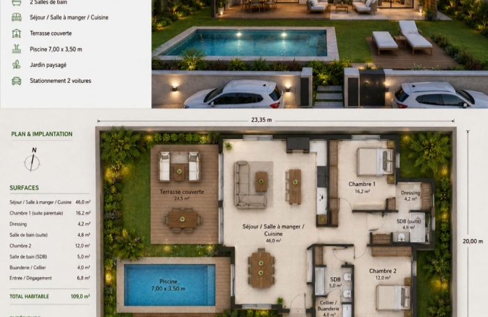 Vente Terrain 467m&sup2; Saint Joseph